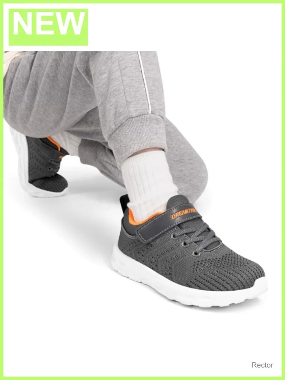 Kids Lightweight Athletic Sneakers Breathable Knit Running Shoes